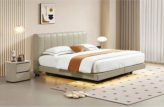 Giường bọc mềm 1m8 + Táp đầu giường LD3615