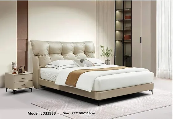 Giường bọc mềm 1m8 + Táp đầu giường LD3398B