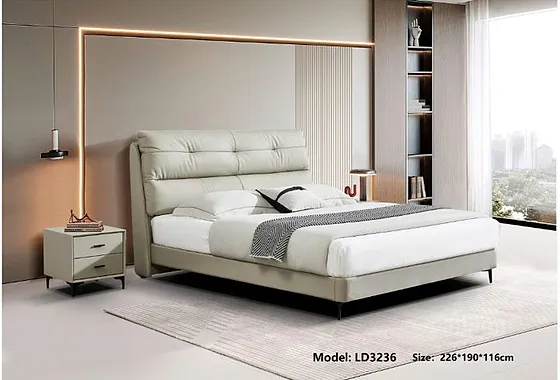 Giường bọc mềm 1m8 + Táp đầu giường LD3236