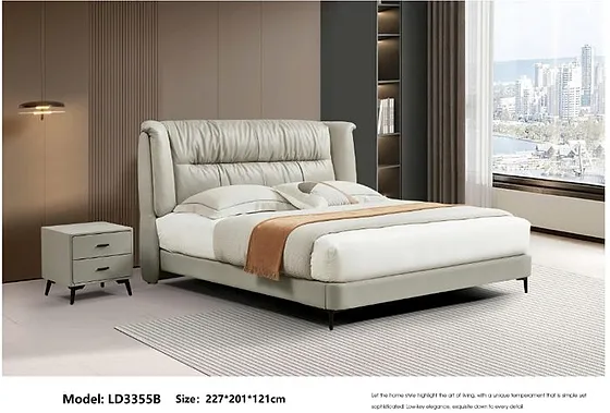 Giường bọc mềm 1m8 + Táp đầu giường LD3355B