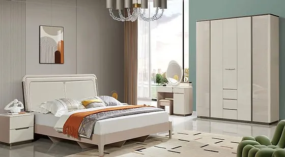 Giường ngủ + Tủ 5 cánh + Bàn phấn 3107