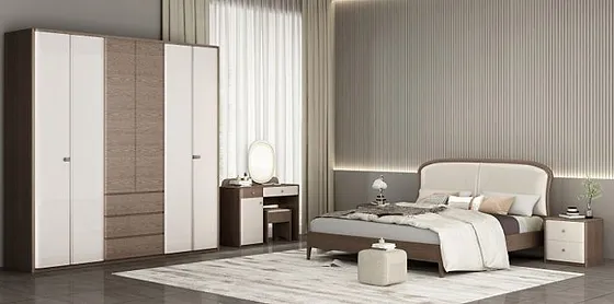 Giường ngủ + Bàn phấn + Tủ 6 cánh 2566