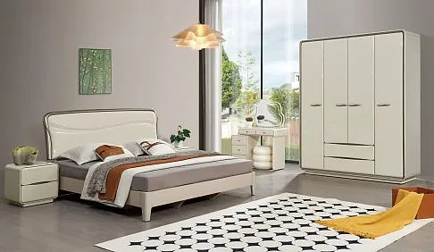 Giường ngủ 1m8 + Tủ 4 cánh + Bàn phấn 8108