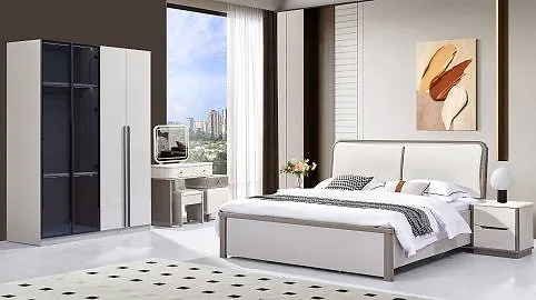 Giường ngủ 1m8 + Tủ 4 cánh B-215