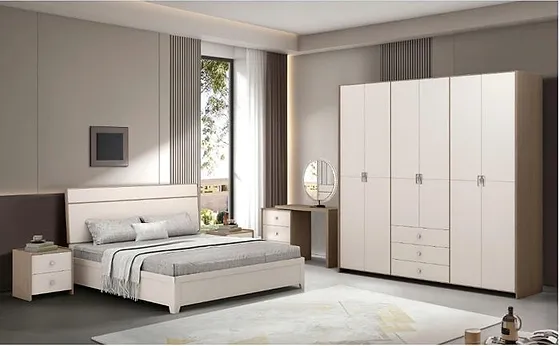 Tủ áo 6 cánh + Giường ngủ 1m8 + Bàn phấn C1-6#yg
