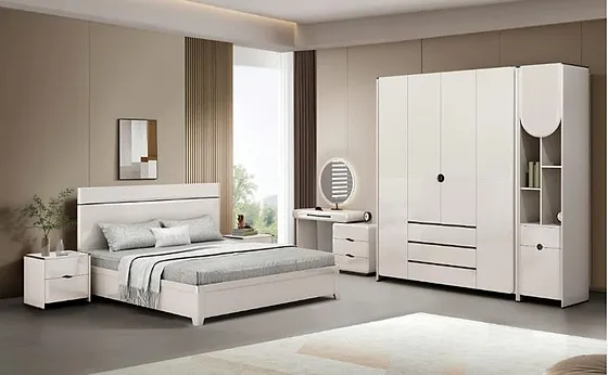 Tủ áo 4 cánh + Tủ góc + Giường ngủ 1m8 + Bàn phấn A2-4#yg