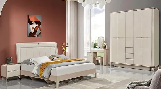 Giường ngủ + Tủ 5 cánh + Bàn phấn 8907