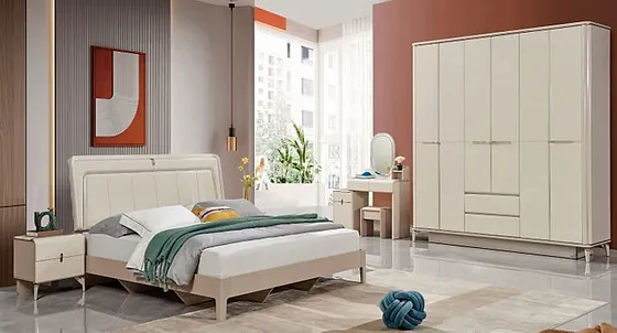 Giường ngủ + Tủ 6 cánh + Bàn phấn 8907